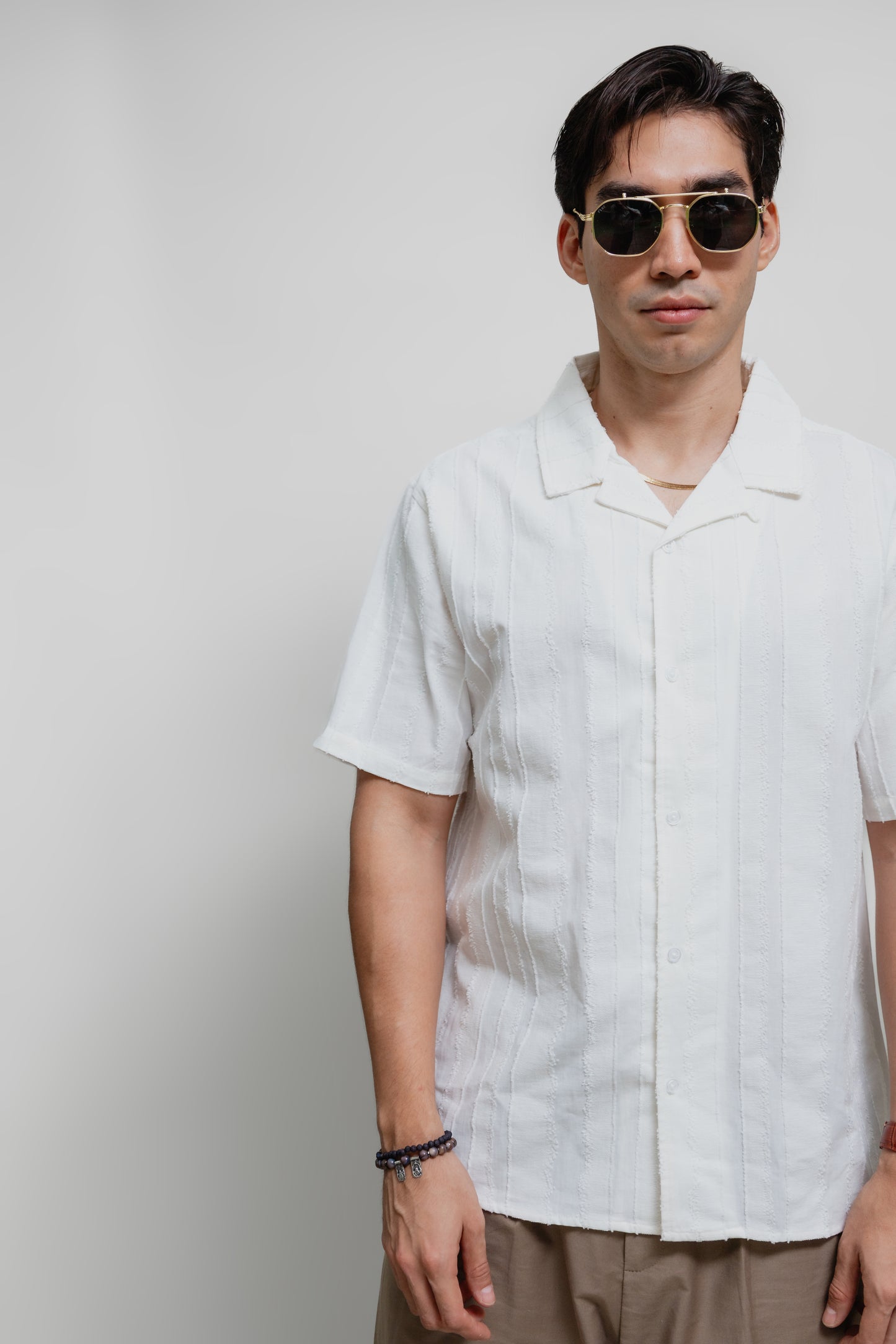 Camisa blanca tipo lino